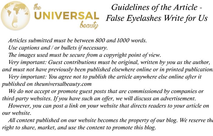 False Eyelashes Write for Us Guidelines