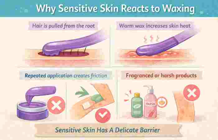 why sensitive skin reacts to waxing